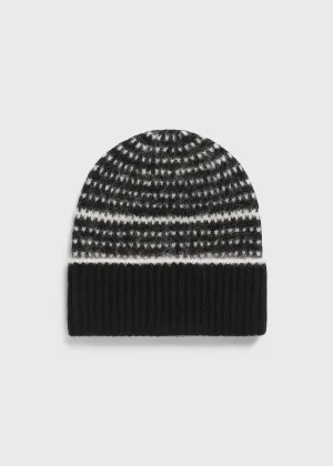 Contrast-edge beanie black