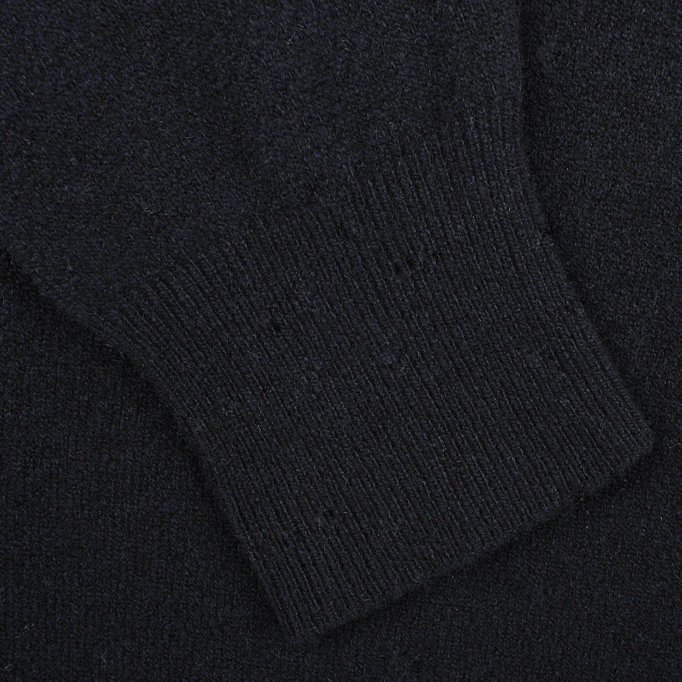 Navy Blue Wool Fleece 1/4 Zip Sweater