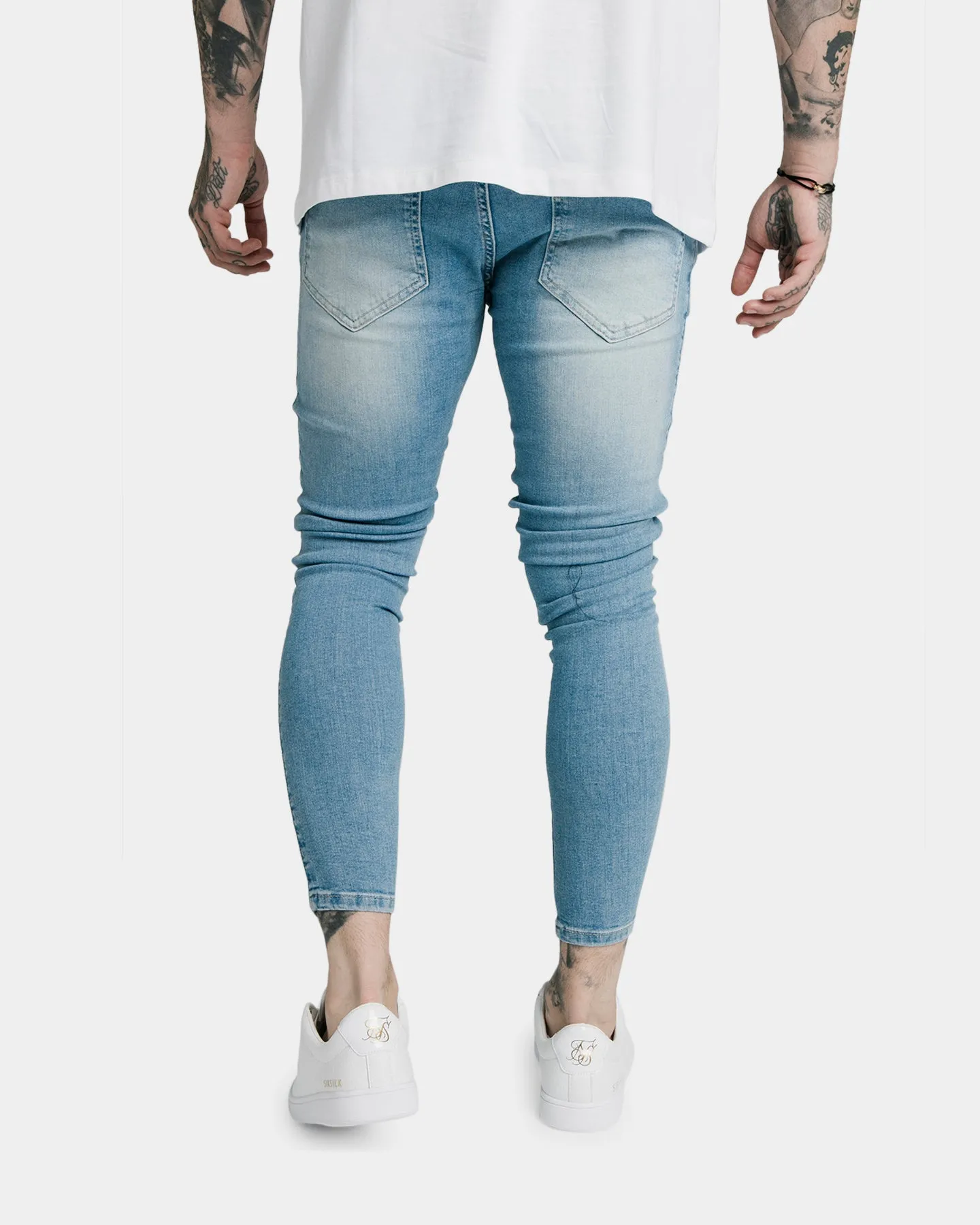 Sik Silk Distressed Denim Jeans Light Wash
