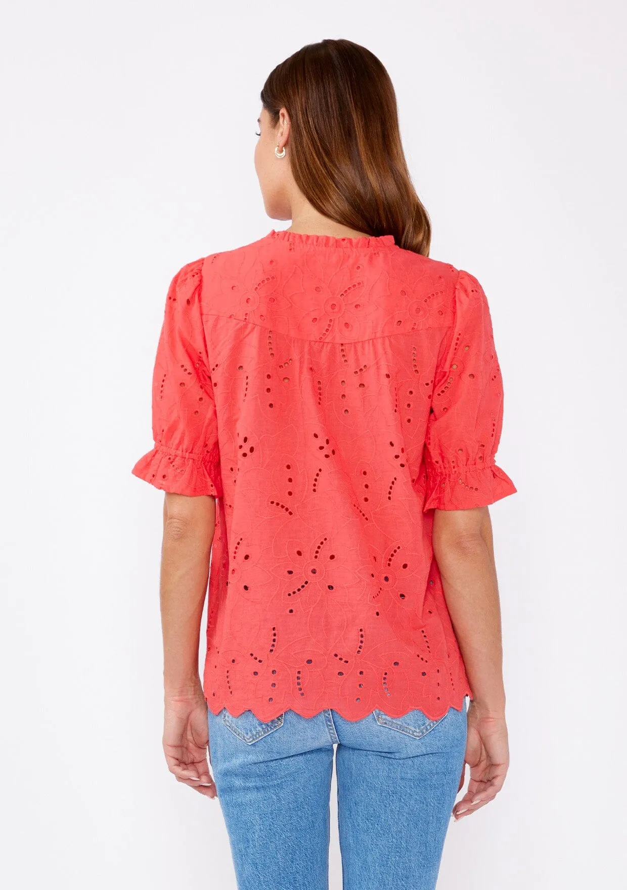 Sweetpea Eyelet Button Up Blouse