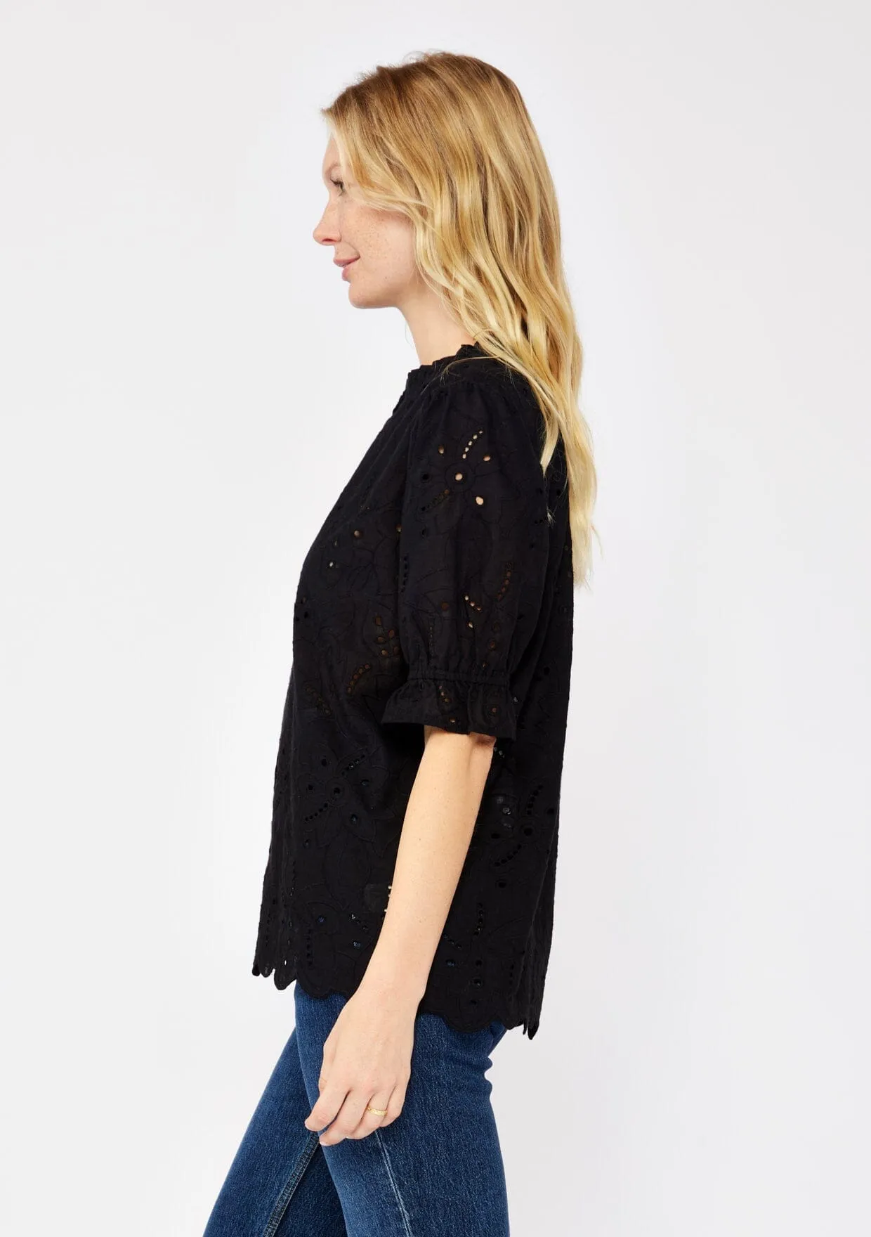 Sweetpea Eyelet Button Up Blouse