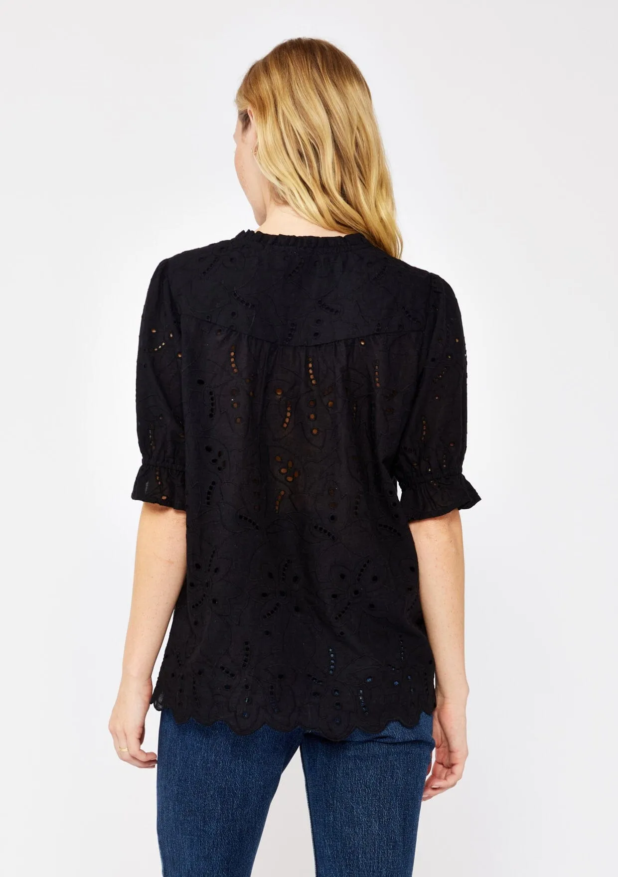 Sweetpea Eyelet Button Up Blouse